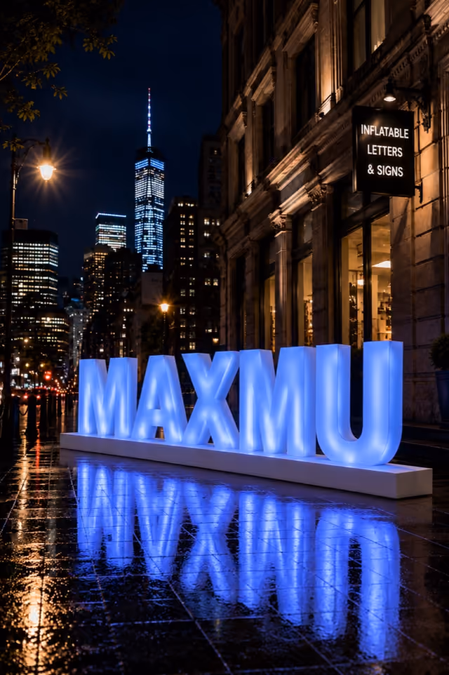 Custom inflatable letters and logo signs for brand displays