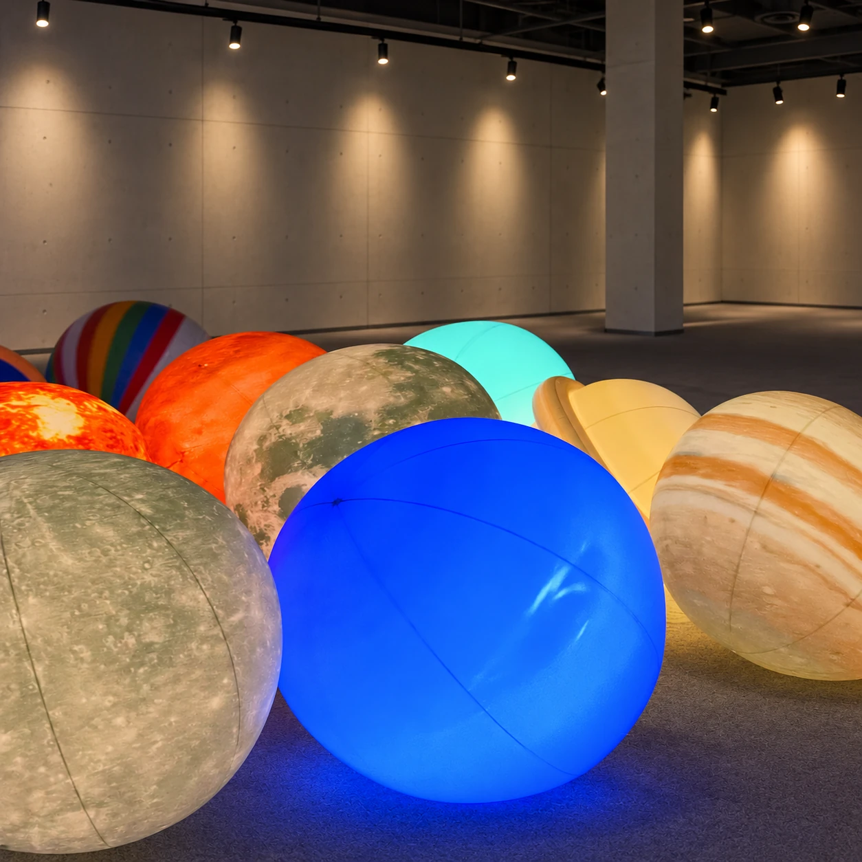 Custom Giant Inflatable Moon & LED Planet Balloons